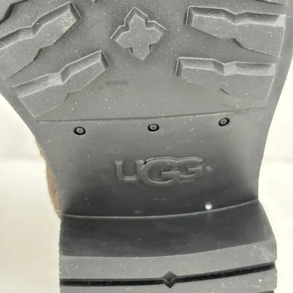 UGG Wilde‎ Moto Buckle Boots Women's Size 5.5 Waterproof Leather Suede Wool